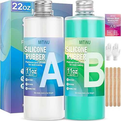 Miniatura 8 de Kit de fabricación de moldes de silicona, gel de sílice líquido elástico 15A de 70.5 onzas para moldear moldes de resina y moldes de velas y jabón,