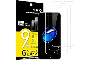 NEW'C 3-Pack Tempered Glass Screen Protector for iPhone 7 Plus/8 Plus (5.5")