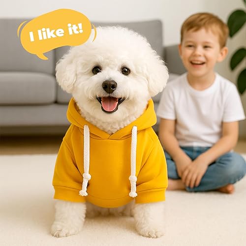 Miniatura 8 de PETCARE Suéteres básicos con capucha para perros pequeños, medianos y grandes, ropa de cachorro, ropa de forro polar suave y cálido para perro,