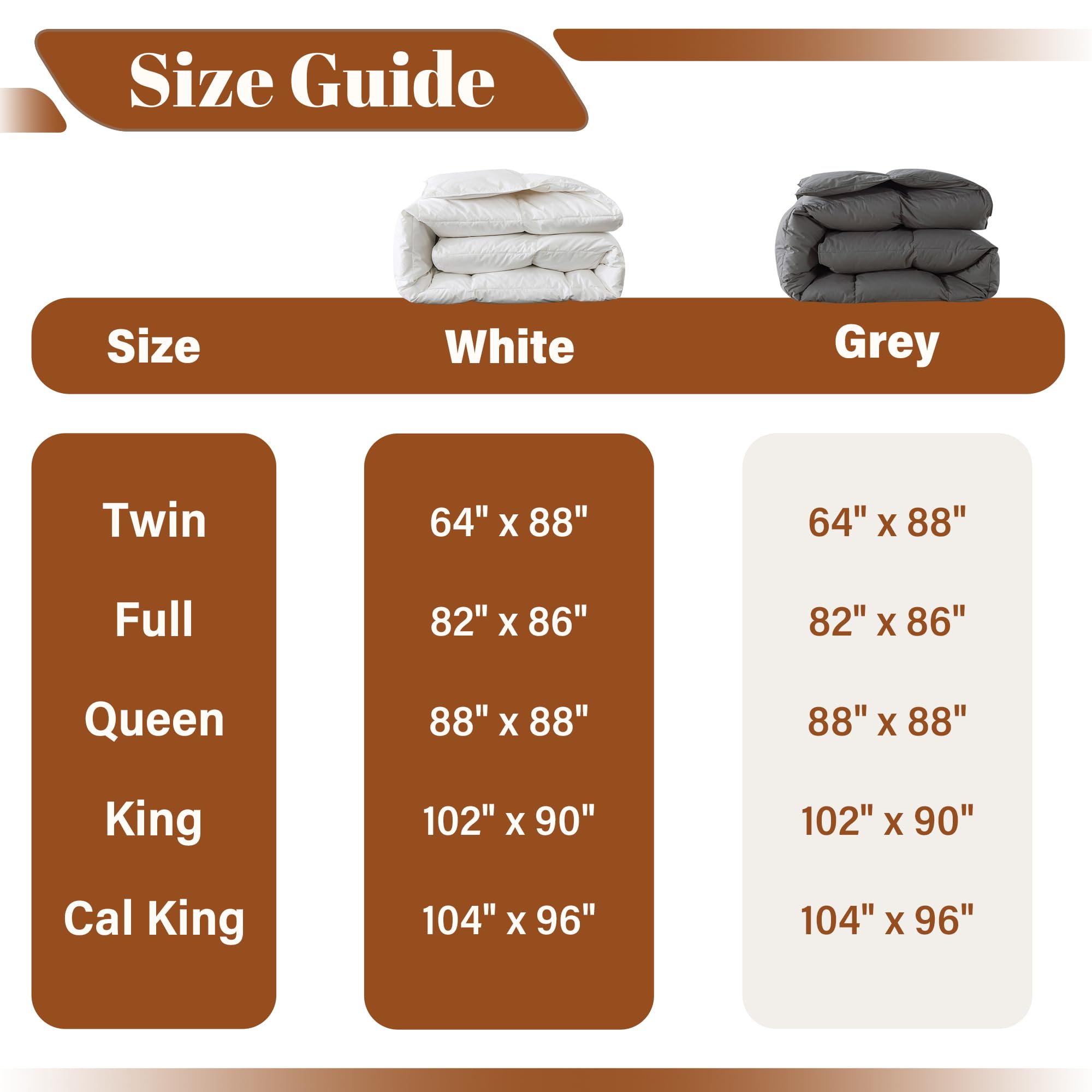 Cosybay Feather Comforter Filled with Feather & Down - Lightweight Grey King Size Duvet Insert- Luxurious Hotel Bedding Comforters with 100% Cotton Cover - King 102 x 90 Inch