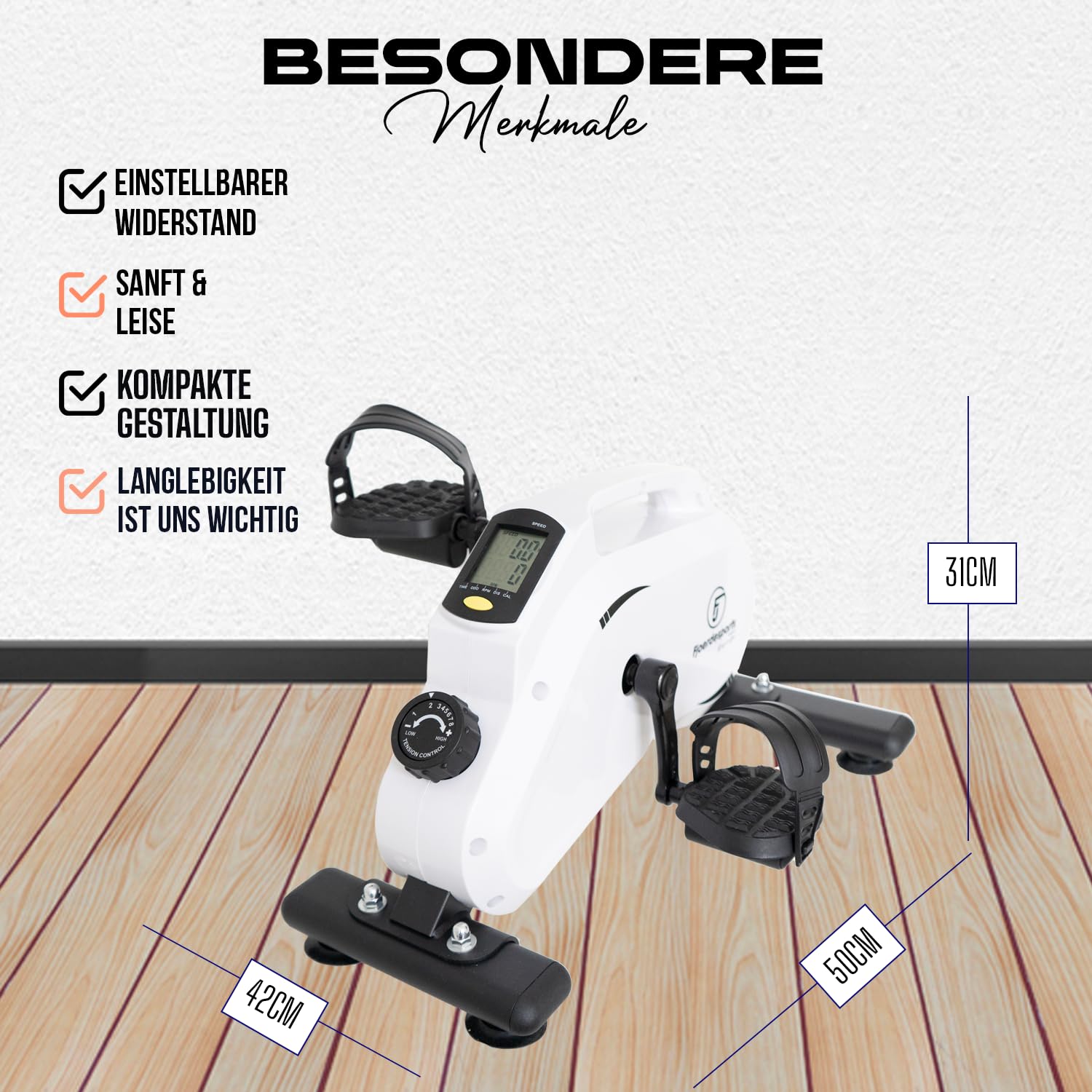 Arm- und Beintrainer, Mini-Heimtrainer, Bewegungstrainer, Training im Home-Office, mit Trainingsdisplay, Hometrainer, Verschiedene Widerstandsstufen, Seniorentrainer
