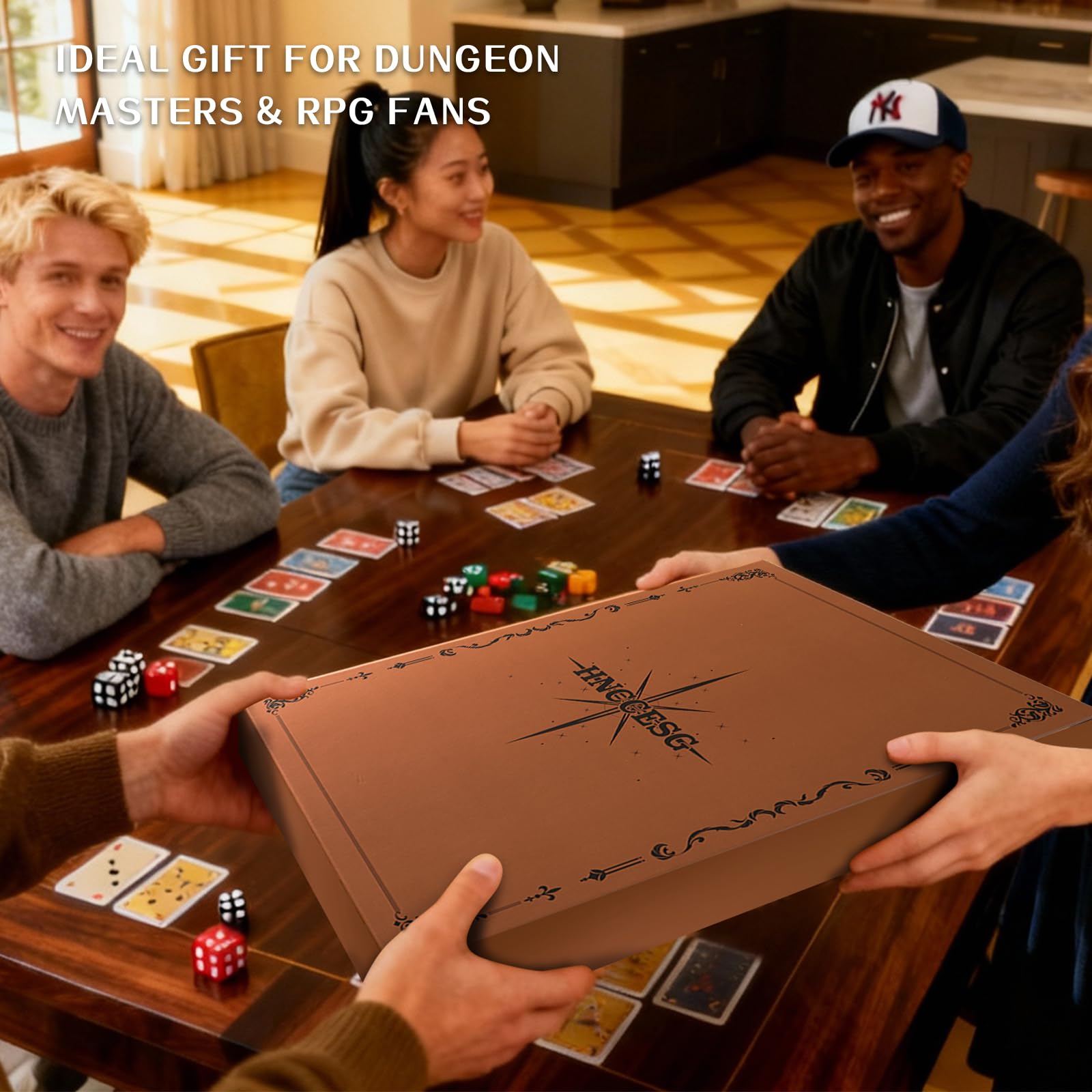 Magnetischer DM Screen 5e–3D-geprägter Dungeon Master Sichtschirm (4-teilig,faltbar & anpassbar)-Premium RPG Zubehör & Geschenk für Dungeon Masters,Männer & Freunde
