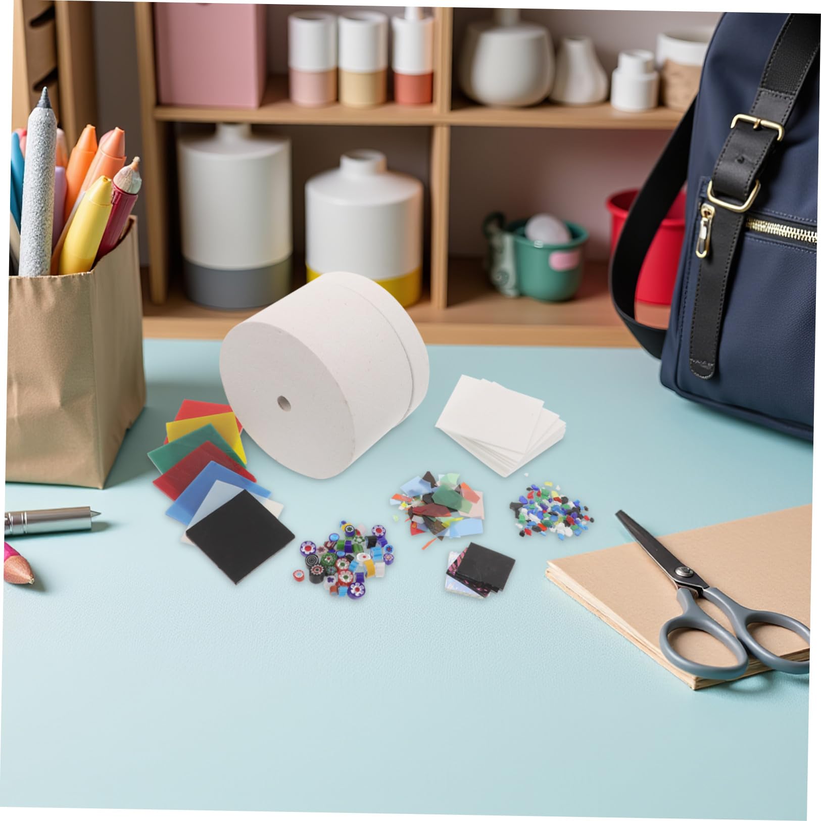 Operitacx Kit la Creazione di Gioielli con Forno Microonde Portatile in Vetro e Carburo di Silicio, Accessori con Carta Liner, per Ceramica e Studi Domestici