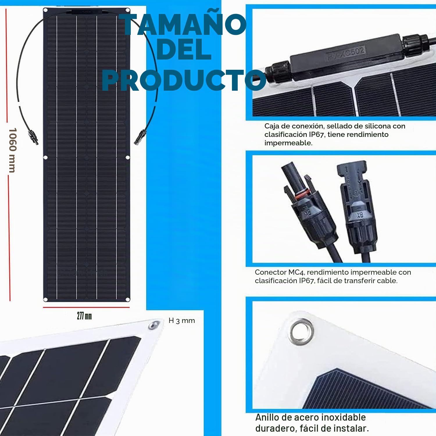 Panel Solar Portátil Ligero De 200 W, 400 W Y 800 W, Panel Solar Monocristalino Flexible, Kit De Panel Solar, Alta Eficiencia, Ultraligero Y Portátil.,400W