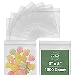 Seal Fresh 3 x 5 Inch Resealable Plastic Bags 1000 Pack - Clear Reclosable Zipper Seal Bags for Jewelry, Beads, Small Parts, Crafts, Party Favors