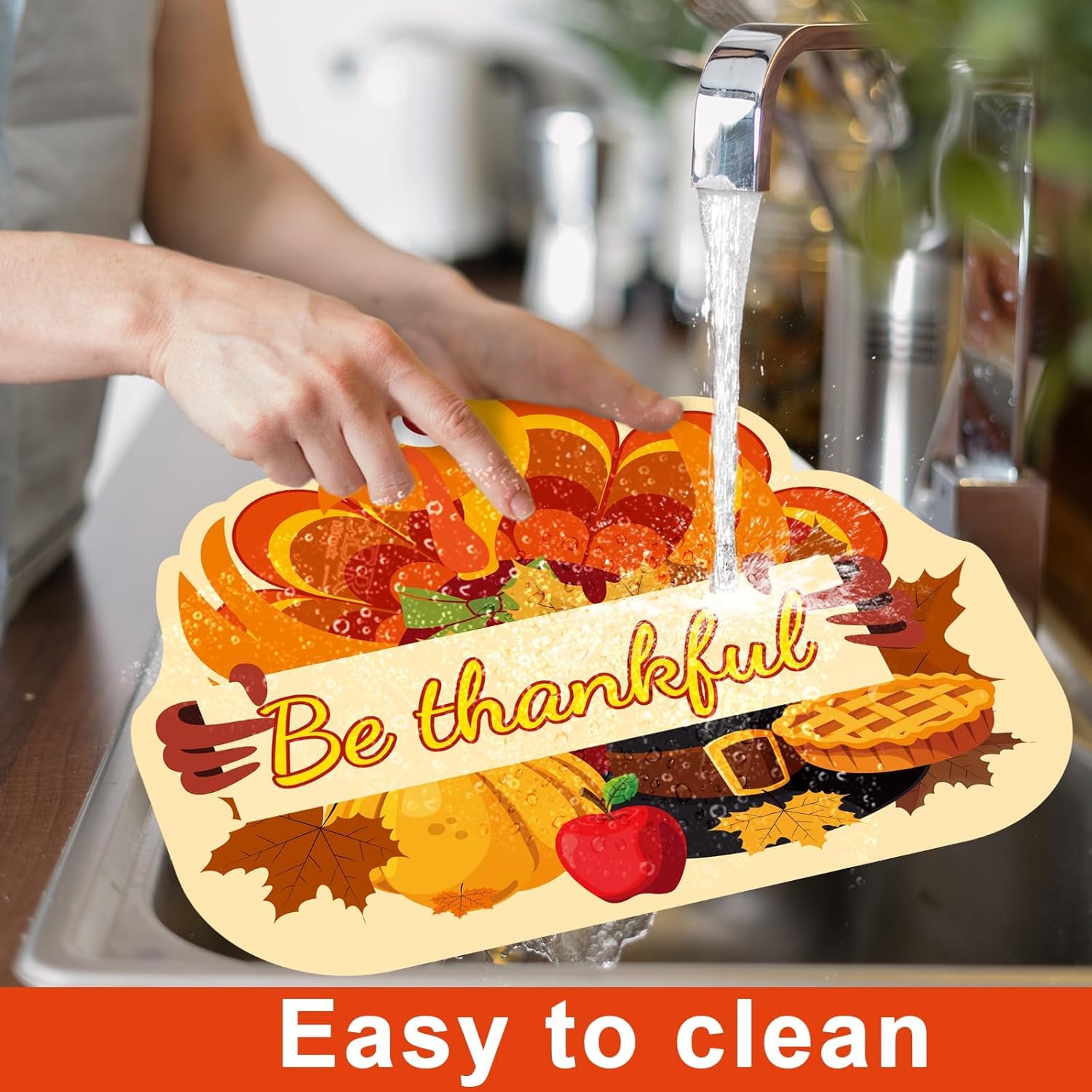 Thanksgiving Placemats Set of 6 Fall Placemats Washable Place mats Thanksgiving Day Plastic Place Mats Dining Table Decor Autumn Harvest Rustic Holiday Harvest Turkey Decoration Kitchen Party