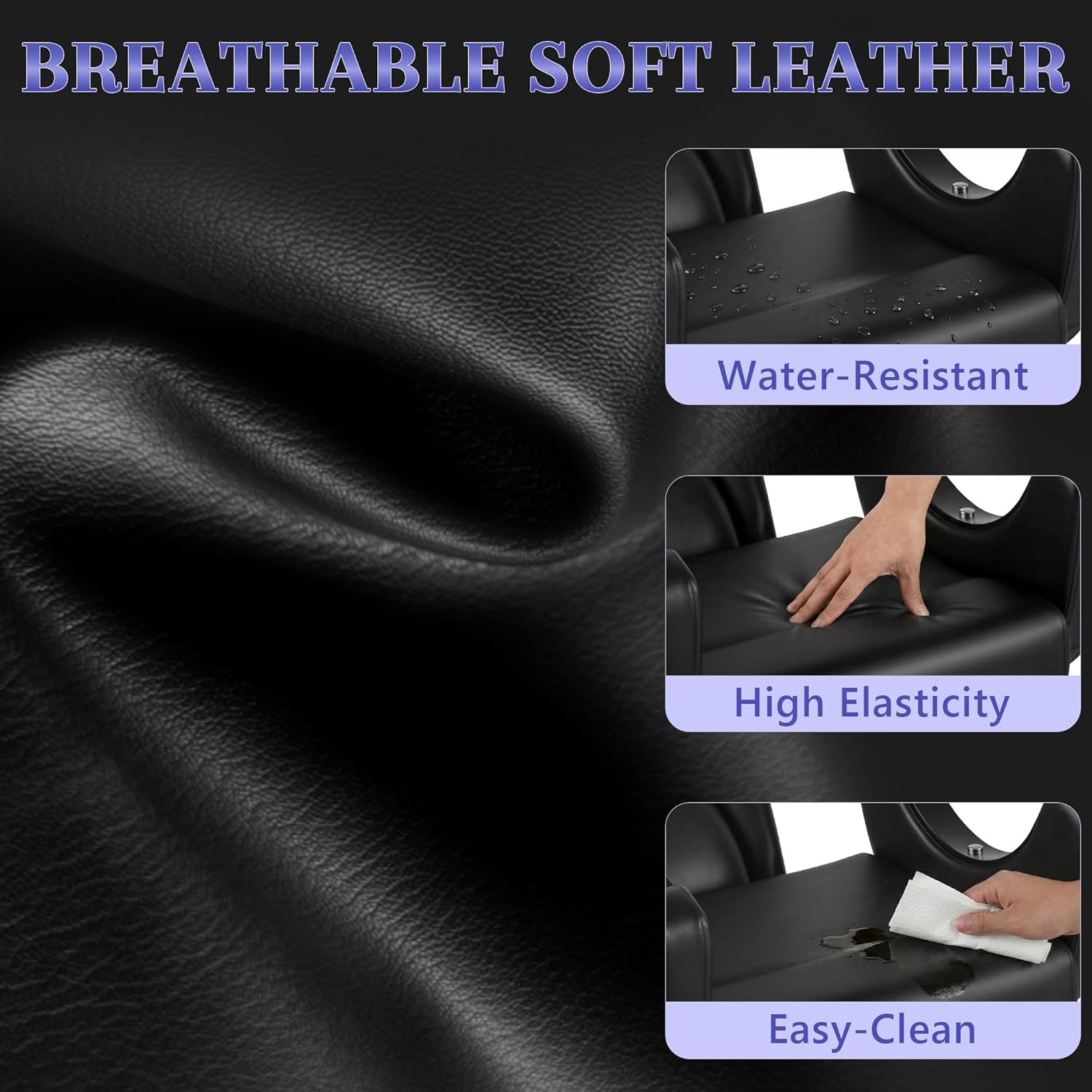 Salon Barber Chair, Hydraulic Pump Height Adjustable Hair Styling Chair, Professional Reclining Hair Chairs,360° Swivel All-Purpose Beauty Chair for Home, Spa & Salon Equipment