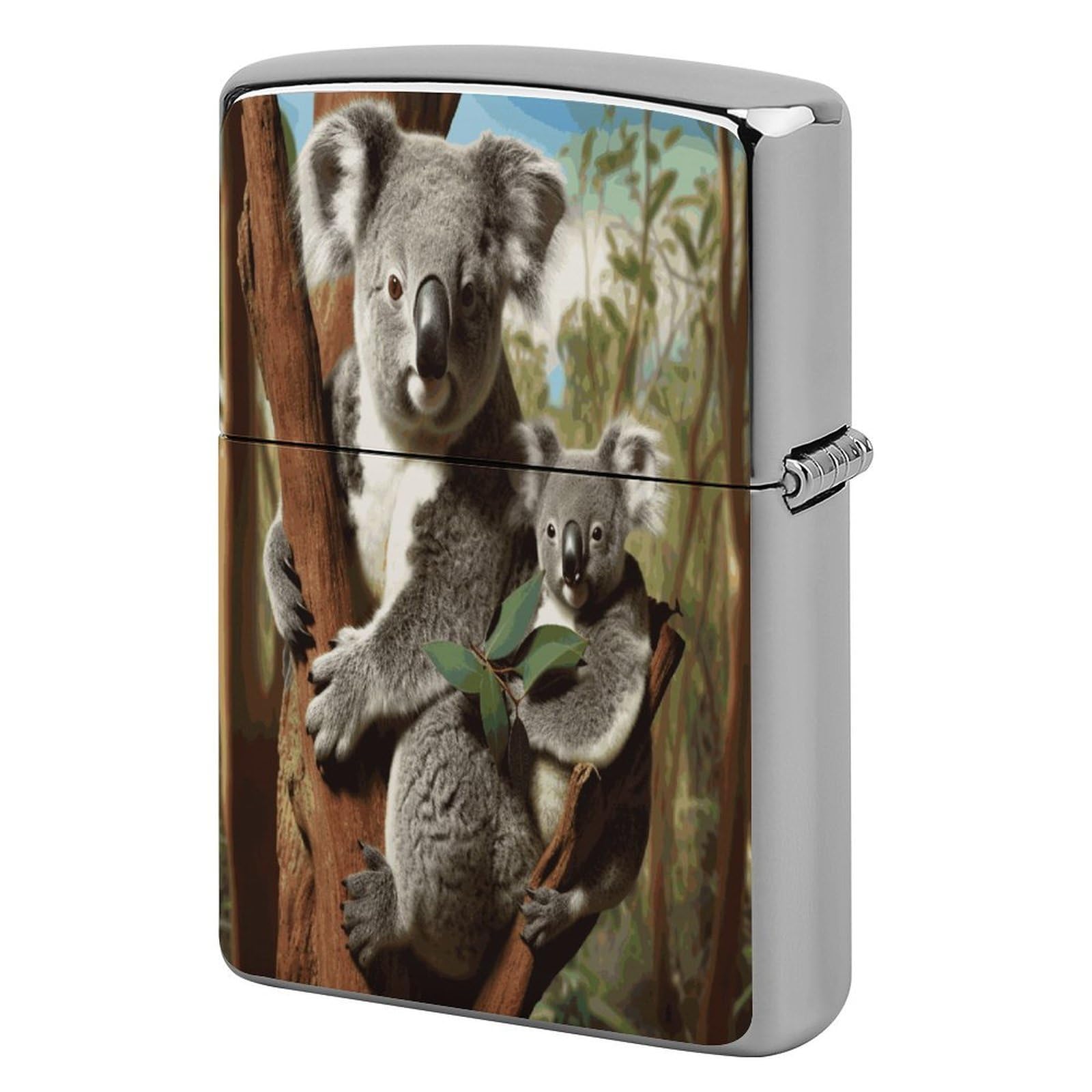 Fekiloot Style Koala Family Lighter Case Cover Metal Lighter Case