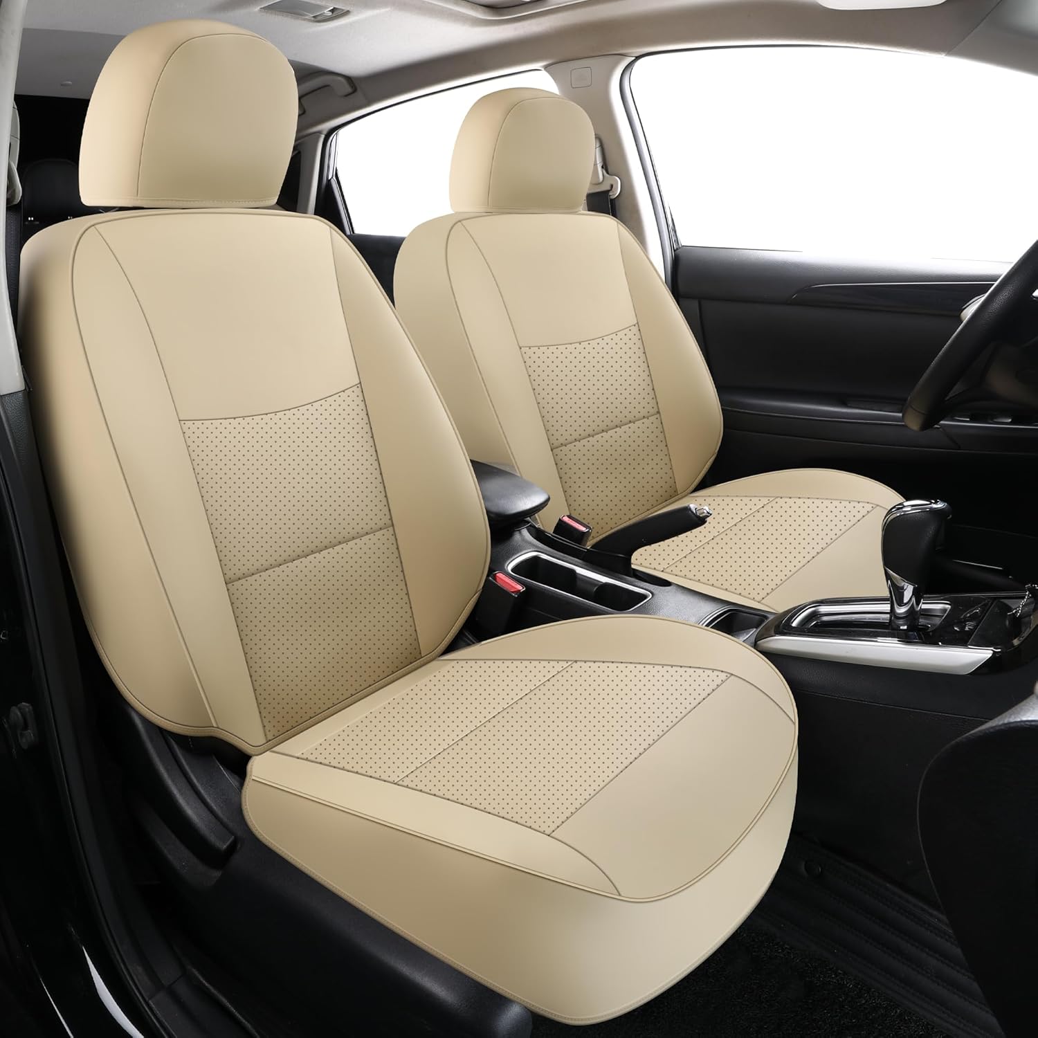 GXT Custom Fit Nissan Sentra Seat Covers Full Set S, SV, SR 2016 2017 2018 2019 2020, Leatherette Car Seat Protector for Sentra(Grey)