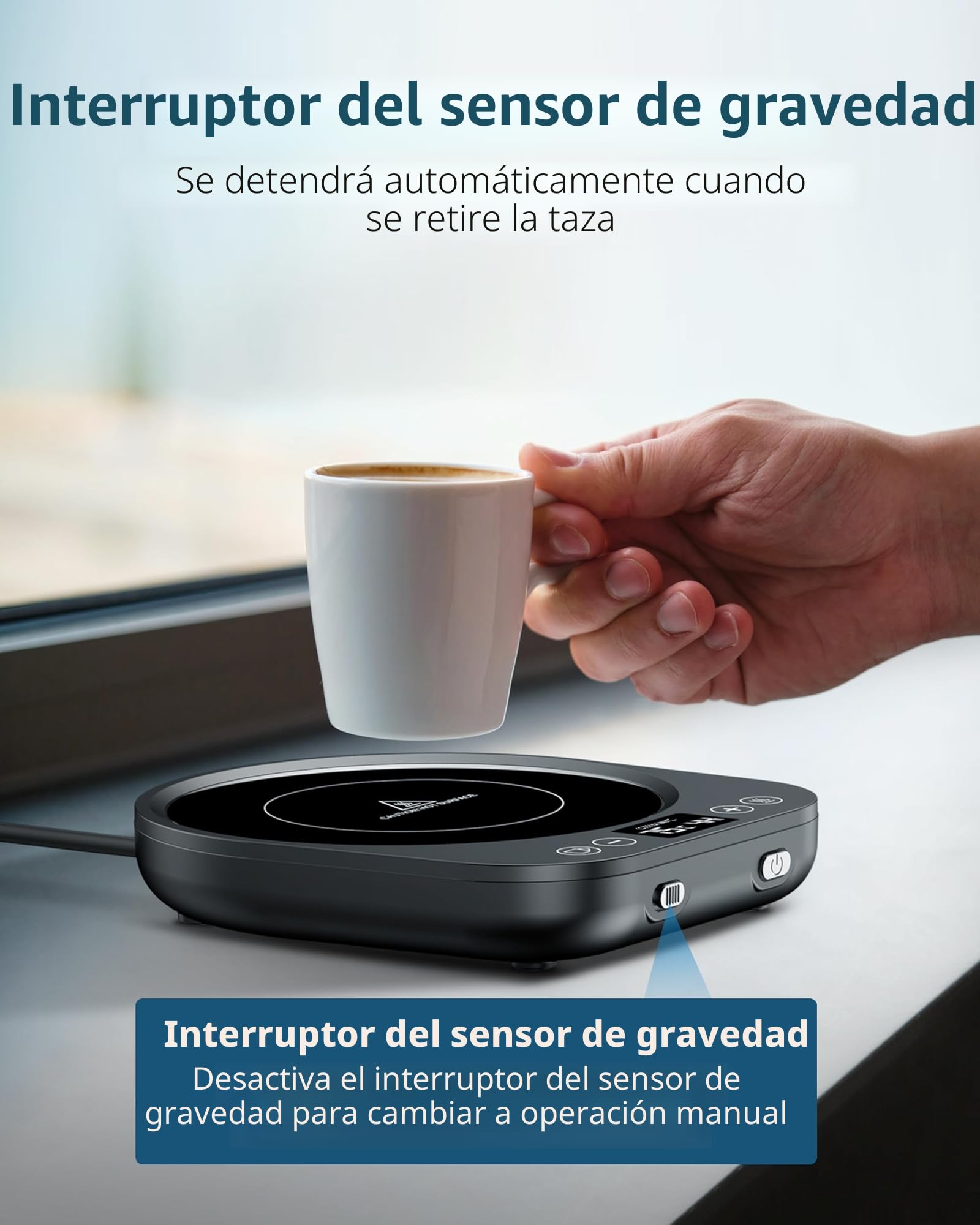 Accwork Calentador de Taza Café, Calentador de Bebidas Calienta Leche, Té con 3 Modos de Temperatura hasta 85℃ Apagado Automático, Calentador de Café para Oficina, Hogar