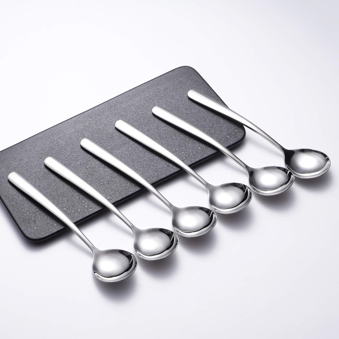 IRONX 6-Pack Heavy Duty Soup Spoons - 18/10 Stainless Steel Large Round Spoons, 7.7 Inches - View #9