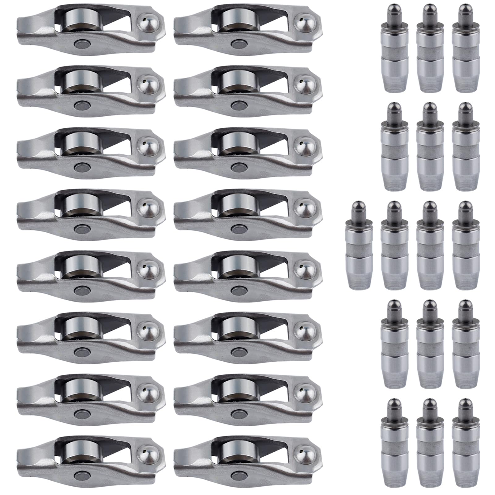 MUCO 16PCS Rocker Arms Valve Lifter Kit 53021077 53020742AB Compatible Chrysler Aspen Dodge Nitro Durango Dakota Jeep Liberty Grand Cherokee Commander 3.7L 4.7L 2002-2017