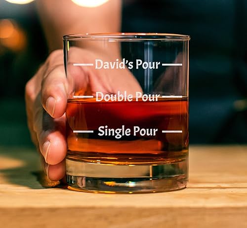 Miniatura 3 de Personalized 11oz Whiskey Glass, Engraved Old Fashion Custom Rack Glass, Pour Line Gift Idea, Personalized For Him, Single Pour, Double Pour, For