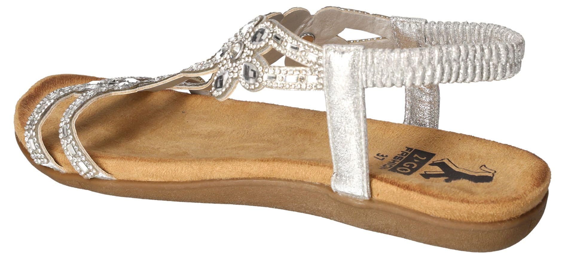 2Go Fashion Damen 8018-802 Flache Sandale