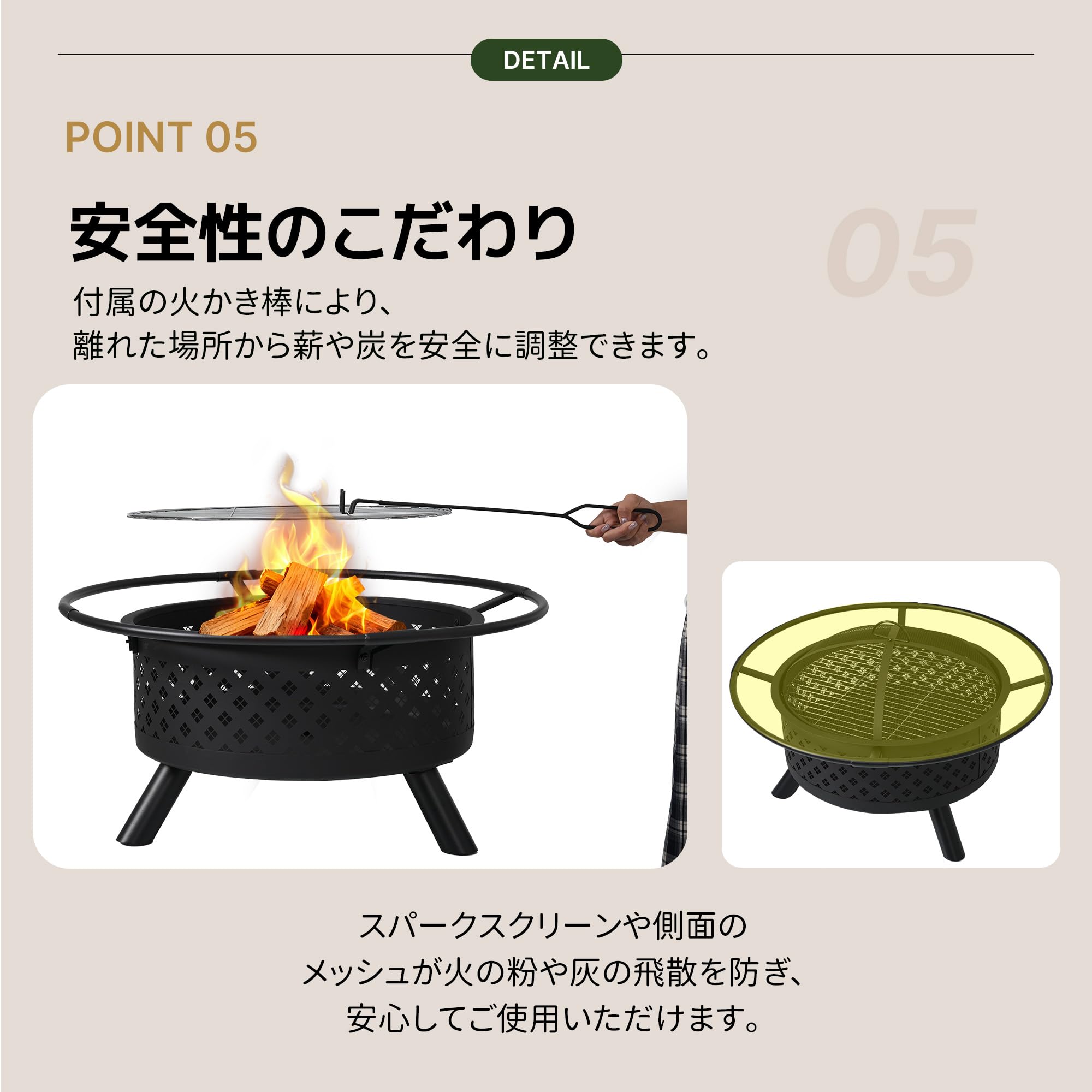 数量限定！ファイヤーピット 焚き火台 バーベキューコンロ【大理石調+ブラック】 Amazon.co.jp: JvFun ファイヤーピット 焚き火台 バーベキューコンロ