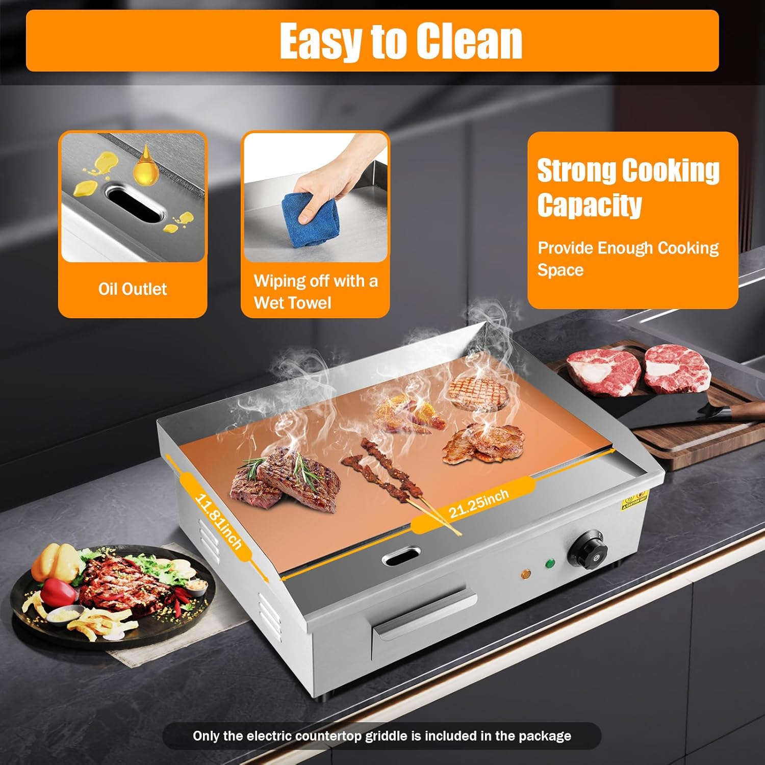 Electric Countertop Griddle, 3000W Commercial Egypt Ubuy