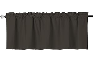 Easy Home Window Valance Curtains: Blackout Thermal Insulated Rod Pocket Curtains for...