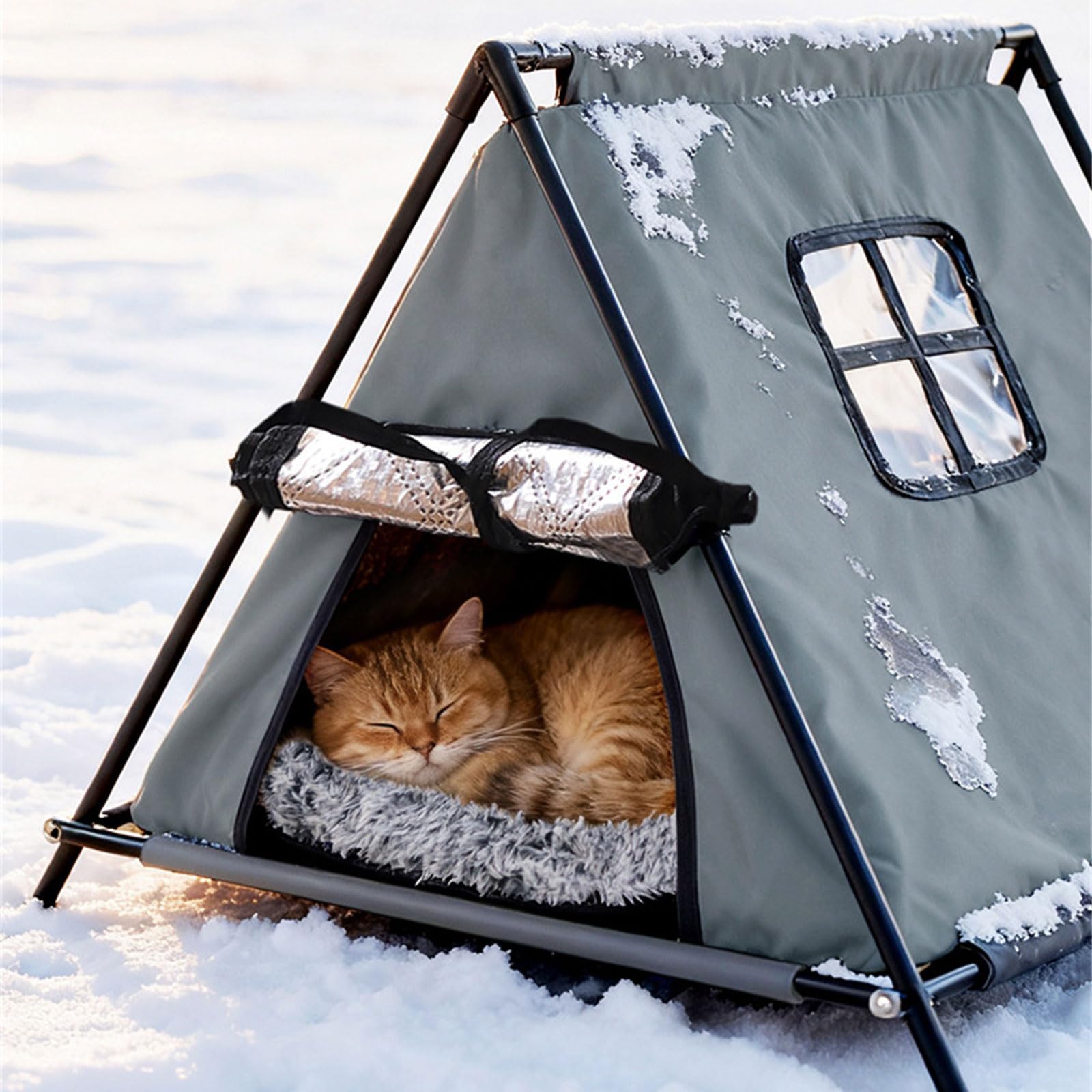 Thermals Outdoor Katzenzelt, wasserabweisendes Katzen Campingzelt für ganze Jahr, schützt vor Kälte und Regen, wasserabweisendes Camping