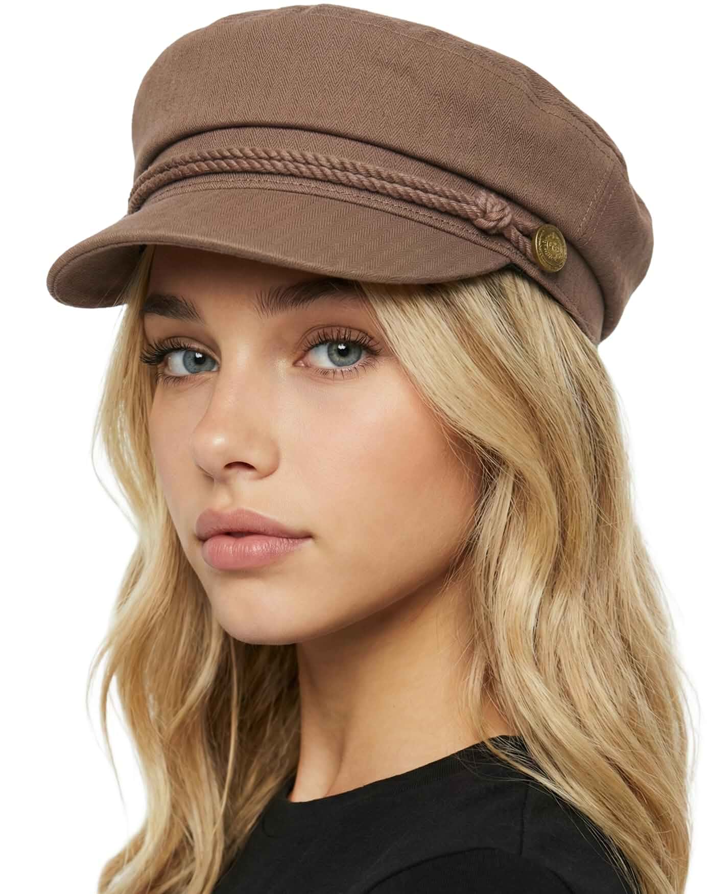 Funky Junque Greek Fisherman Newsboy Cap, Cotton Captains Bakerboy Hat Breathable cotton fisherman cap with flat round top for everyday style, sun protection, travel & timeless looks