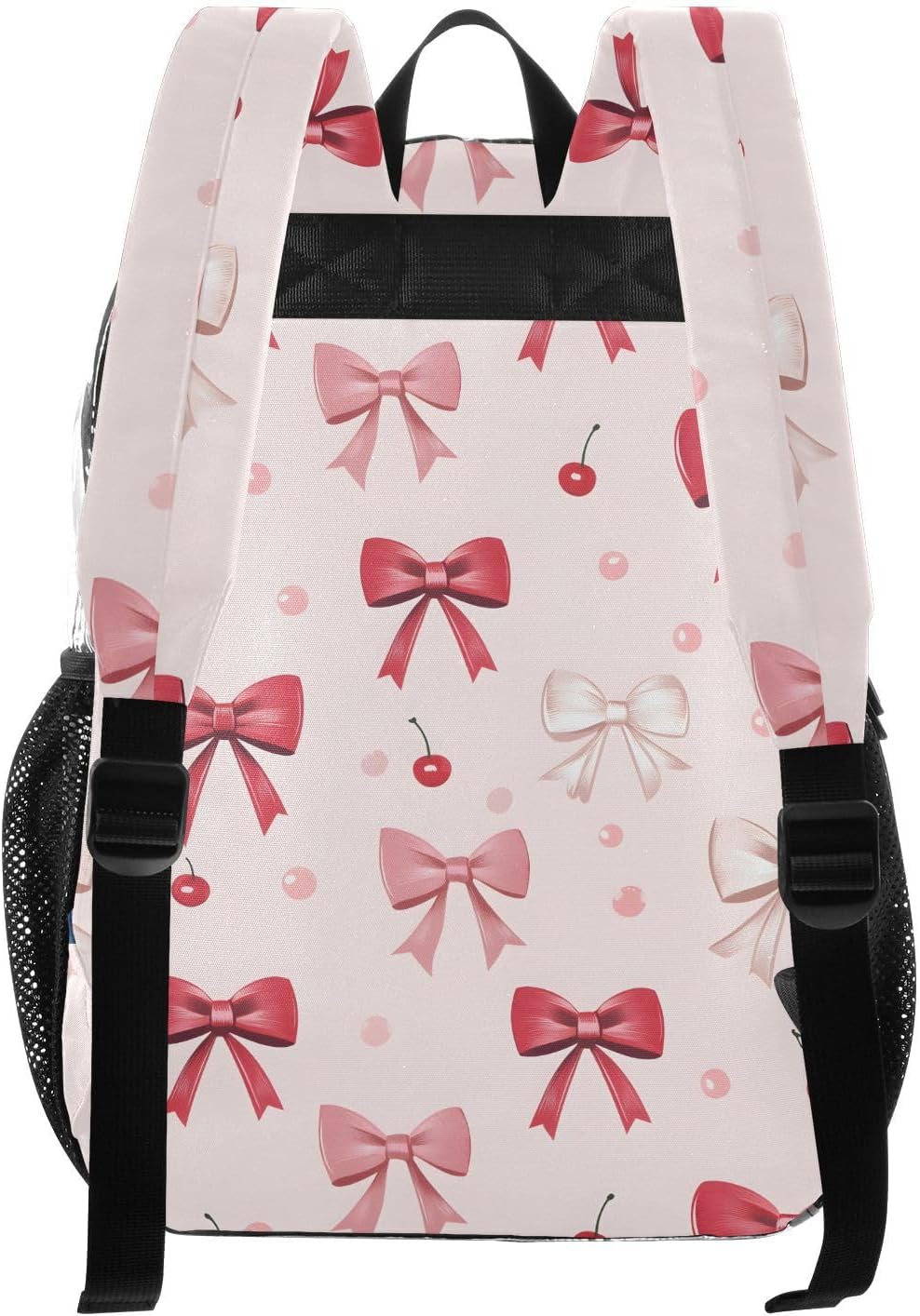 Bow Cherry Lovely Clear Backpack Heavy Duty See Through Transparent PVC BookBag for Kids Boy Girl Adult School Work
