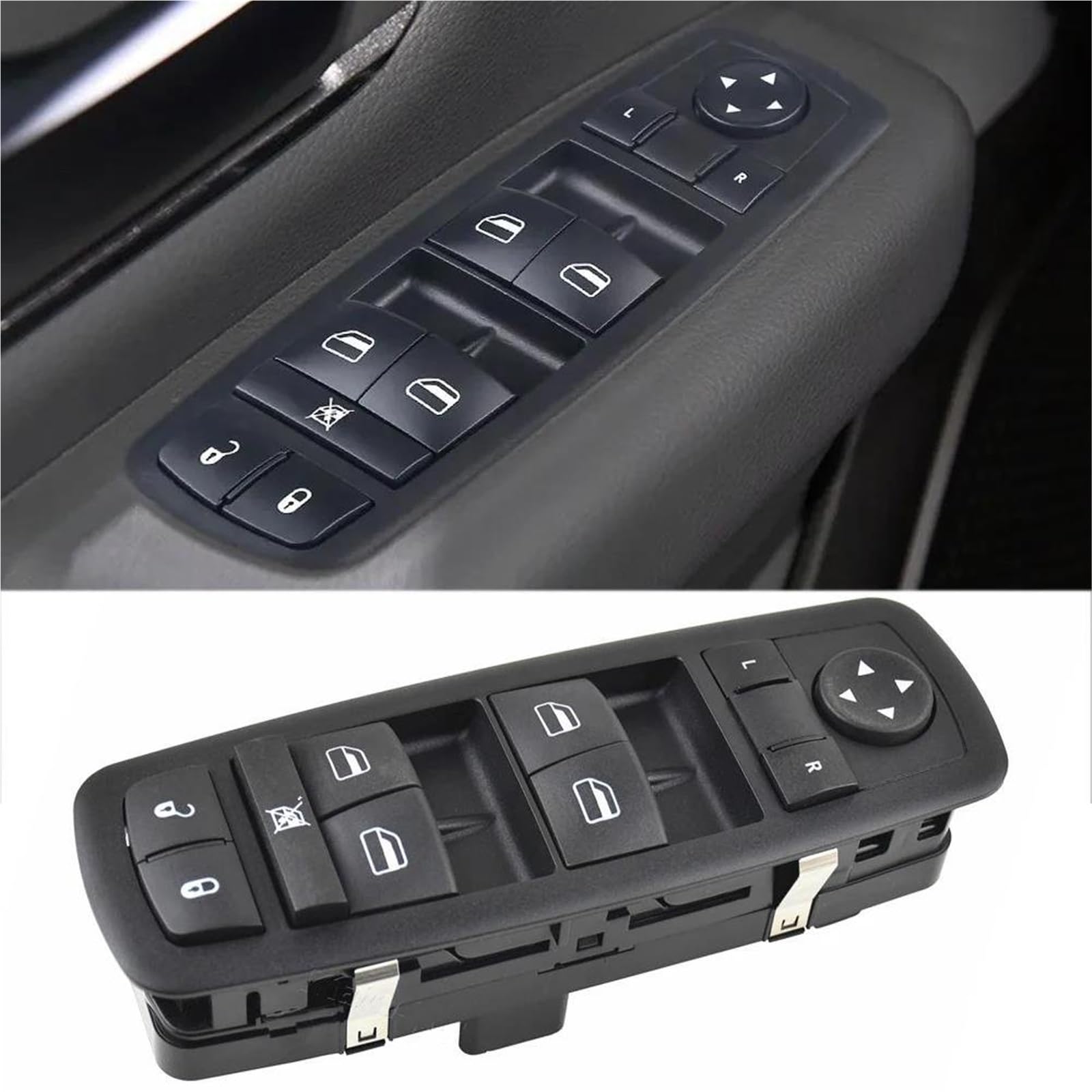 Bouton-poussoir Lève-vitre Pour Chrysler 200 2015-2017 68084001AD 68271203AB Côté Conducteur Gauche Bouton Commande Commutateur Fenêtre Électrique(With AUTO)