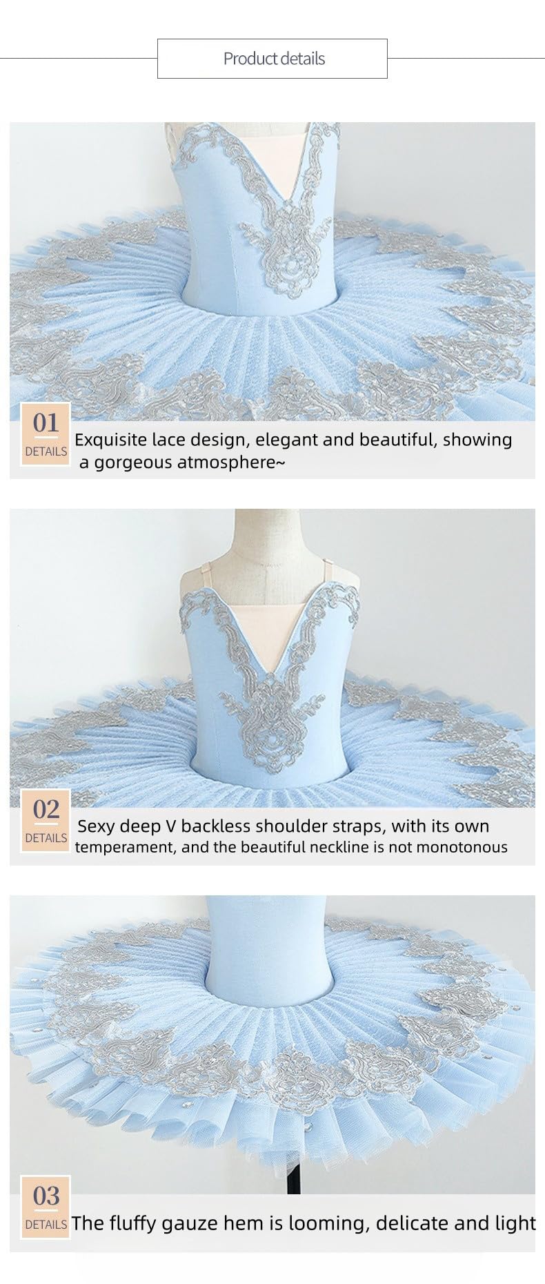 Abito Tutu da Balletto Professionale Blue Bird Viola | Costume Classico Da Ballerina Con Bordo A Balze Per Ragazze, Donne E Spettacoli Sul Palco