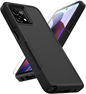 for Moto G Stylus 5G 2023 Case Dual Layer Protective Heavy Duty Cell Phone Cover Shockproof Rugged with Screen Protector - Military Protection Bumper Tough - Motorola Moto G Stylus 5G 2023, Black