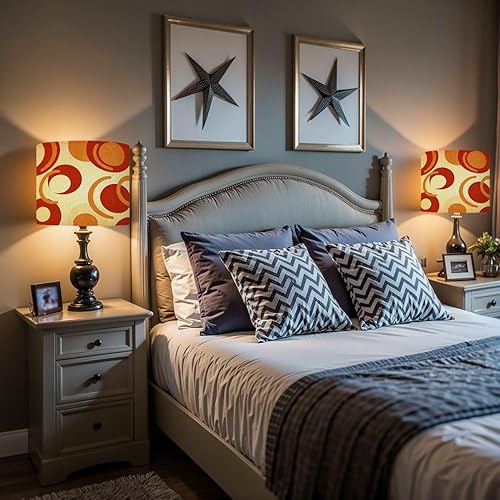 Miniatura 5 de Pantalla de lámpara, ondulada, espiral, psicodélico, Groovy, estilo de los años 70, estilo de mediados de siglo, naranja, retro, para lámparas de