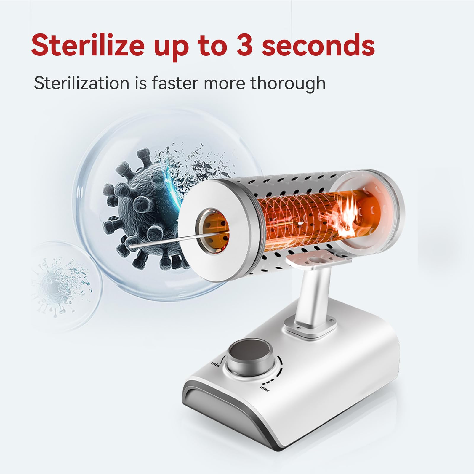 Sterilizzatore a Infrarossi, Sterilizzatore Ad Alta Temperatura 450-950°C Con Supporto Robusto, Sterilizzazione Rapida In 3 Secondi, Zona Di Riscaldamento In Ceramica, Per Tatuatori, Manicure