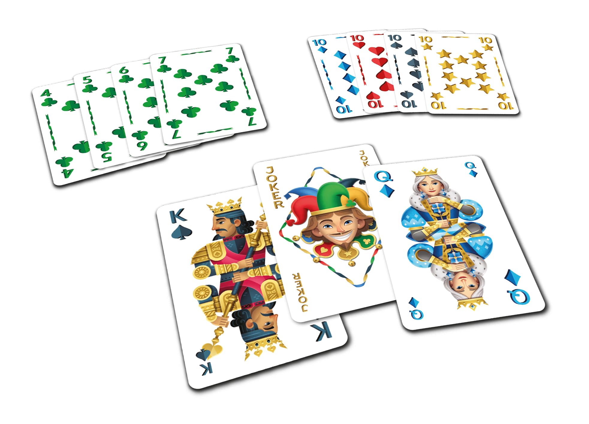 GIGAMIC - Les Cinq Rois - Jeux de société - Jeux de Cartes dès 8 ans - Jeu d'ambiance pour enfant, famille et amis - 1 à 7 joueurs - Variante de Rami - 45 Min - Jeu en Français - JSBRO