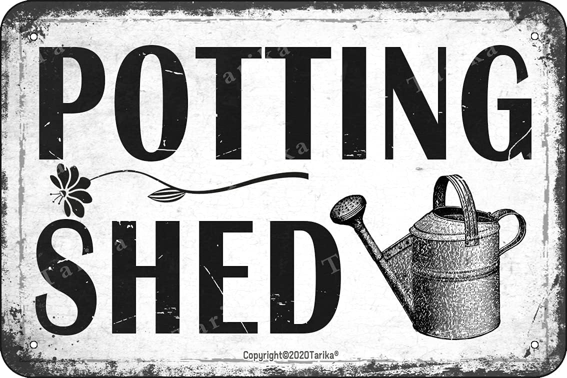 Bnvxr Multi Vintage Tin Sign Potting Shed 7.8X11.8 Inch Metal Decoration Art Sign For Garden Home Farmhouse Garage Funny Wall Fence Decor