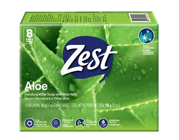 Zest Bar Soap, Fresh Aloe, 4 Oz, 16 Bars Pack