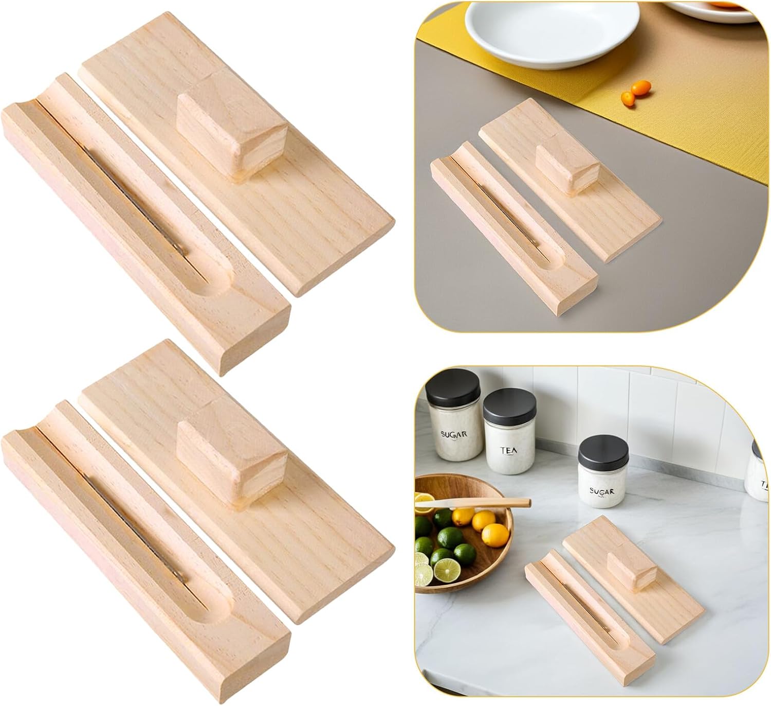 DECHOUS 2pcs Chestnut Shell Opener and Walnut Nutcracker Tool, Wooden Manual Nut Cracker for Pecan and Macadamia, Kitchen Specialty Gadget for Shelling Nuts at Home
