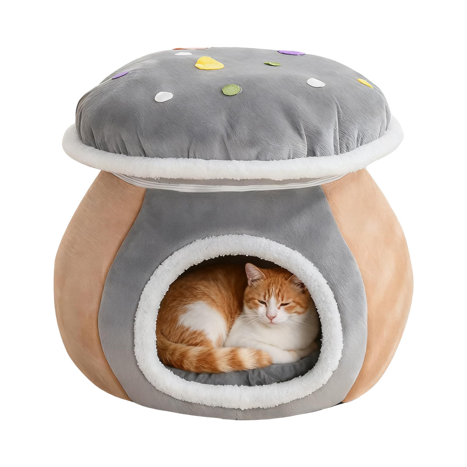 Niche de couchage chaude pour chat - Idéale pour le sol du balcon ou un coin de la chambre