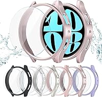 Vista 18 de Pack de 12 fundas para Samsung Galaxy Watch 6 de 40 mm, protector de pantalla con cubierta de policarbonato duro y película protectora de vidrio