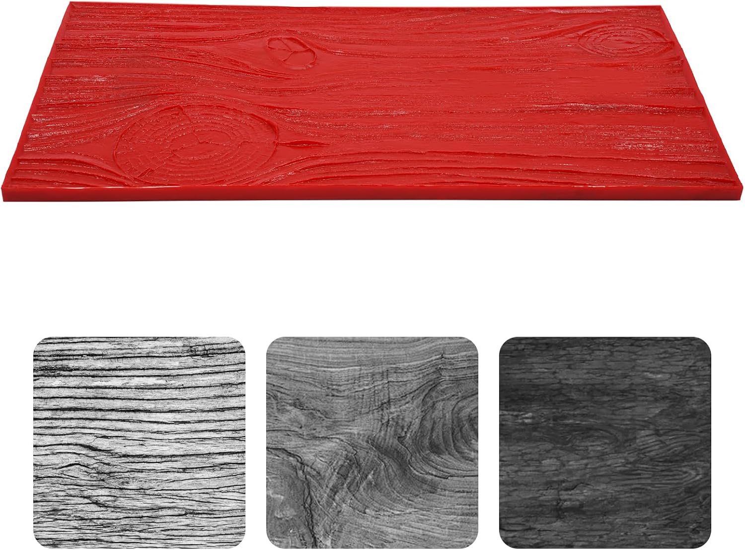 Concrete Stamp Mat, Cement Concrete Wall & Floor Mat Texturing Skin Wood Seamless Texture with Handles, 27.56 * 13.78 * 0.71 in