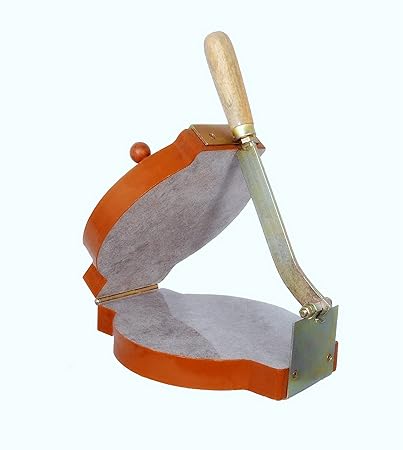 Jemsstore Wooden Puri Maker Press Roti Maker with Handle,Saag Wooden Manual Roti Press, Indian Culture Lifetime Product Papad/Khakhra/Chapati Maker with pre fitted handle, Large size Roti maker