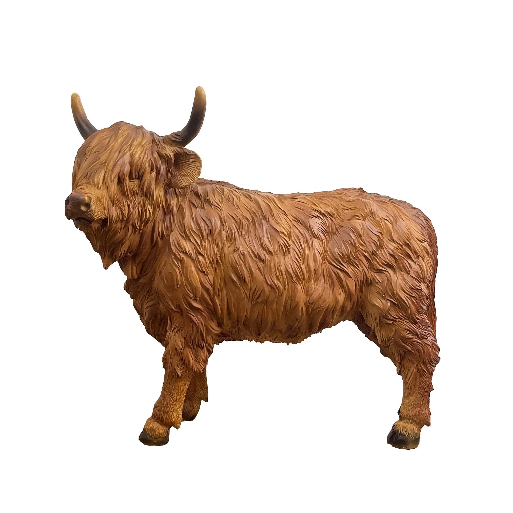 Alfie Francis Brown 33.5Cm (Length) Large Standing Highland Cow Ornament Figurine Statue Sculpture Home Decoration Accessories Decor