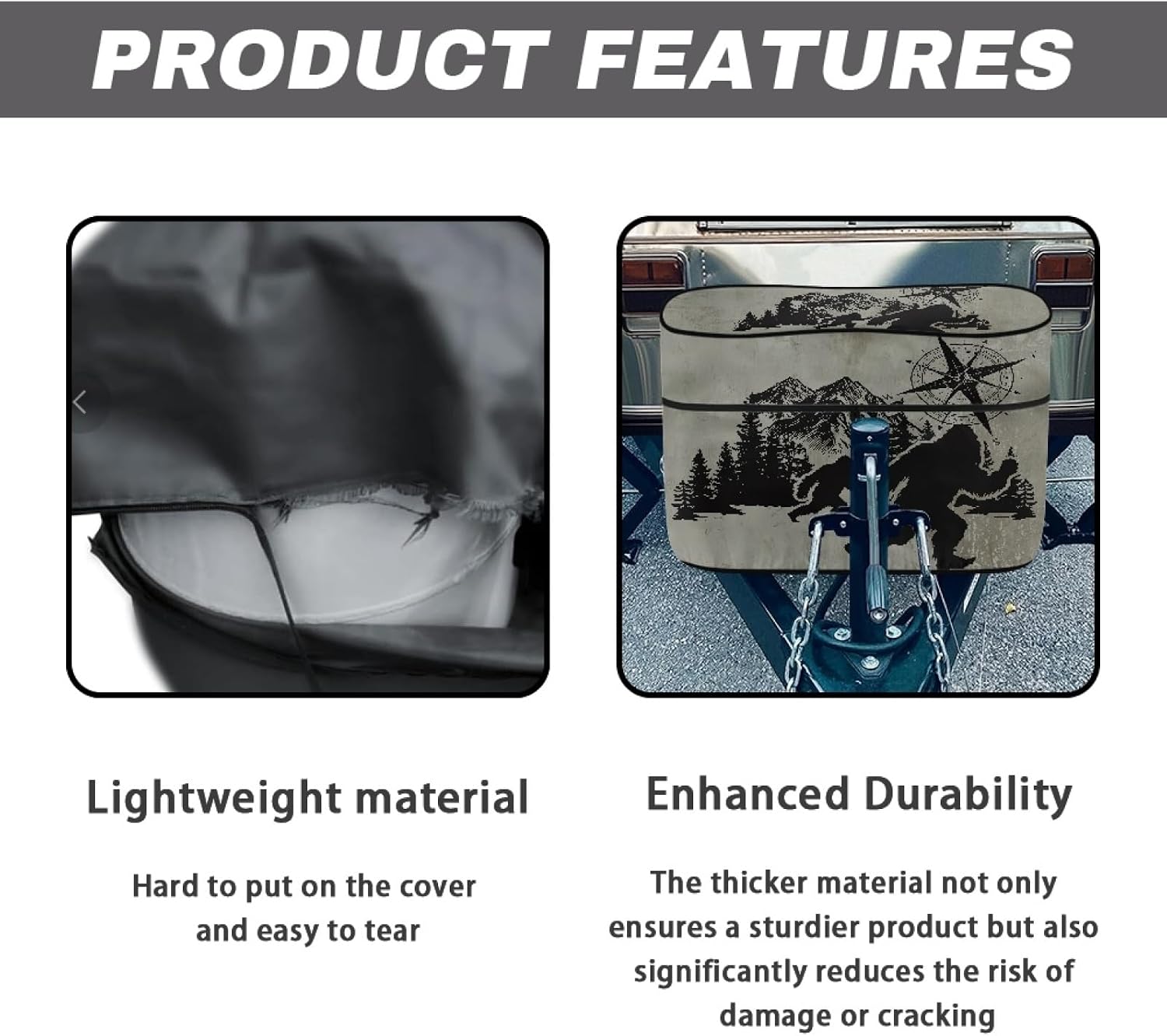 Savage Propane Tank Cover, Mountain Propane Tank Cover, Dual 30lb Gas Cylinder Protector Weather Resistant RV Parts RV Accessories