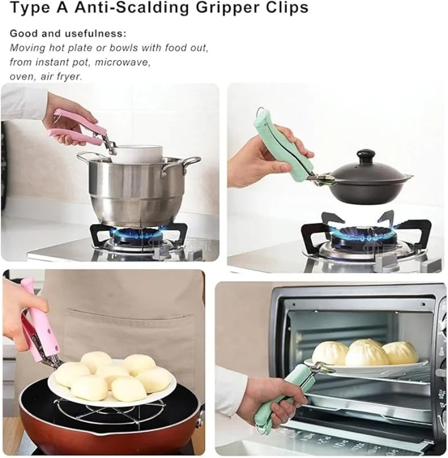 Non‑Slip Anti‑Scald Dish Gripper Stainless Steel Bowl Pot Tool image 2
