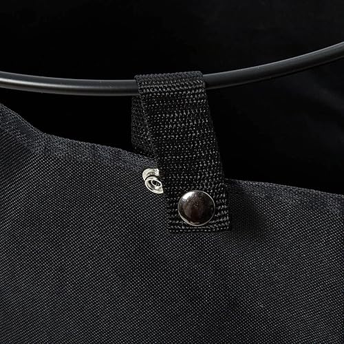 Miniatura 8 de Household Essentials Cesta de lavandería con marco de alambre de metal con bolsa de lona extraíble, color negro