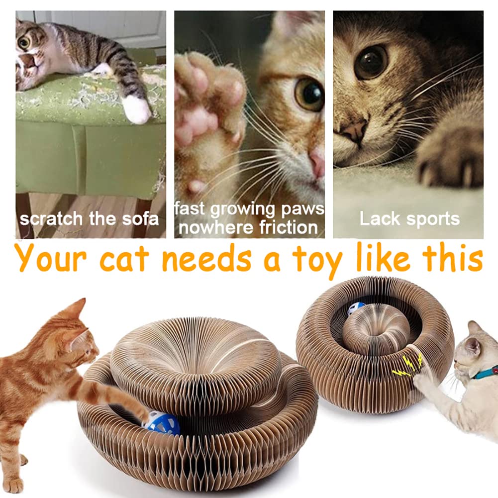 Tiragraffi for gatti, tiragraffi for gatti con organi magici di carta, tiragraffi for gatti viene fornito con una pallina giocattolo, comodo tiragraffi for gatti pieghevole, ideale for gatti che gioca
