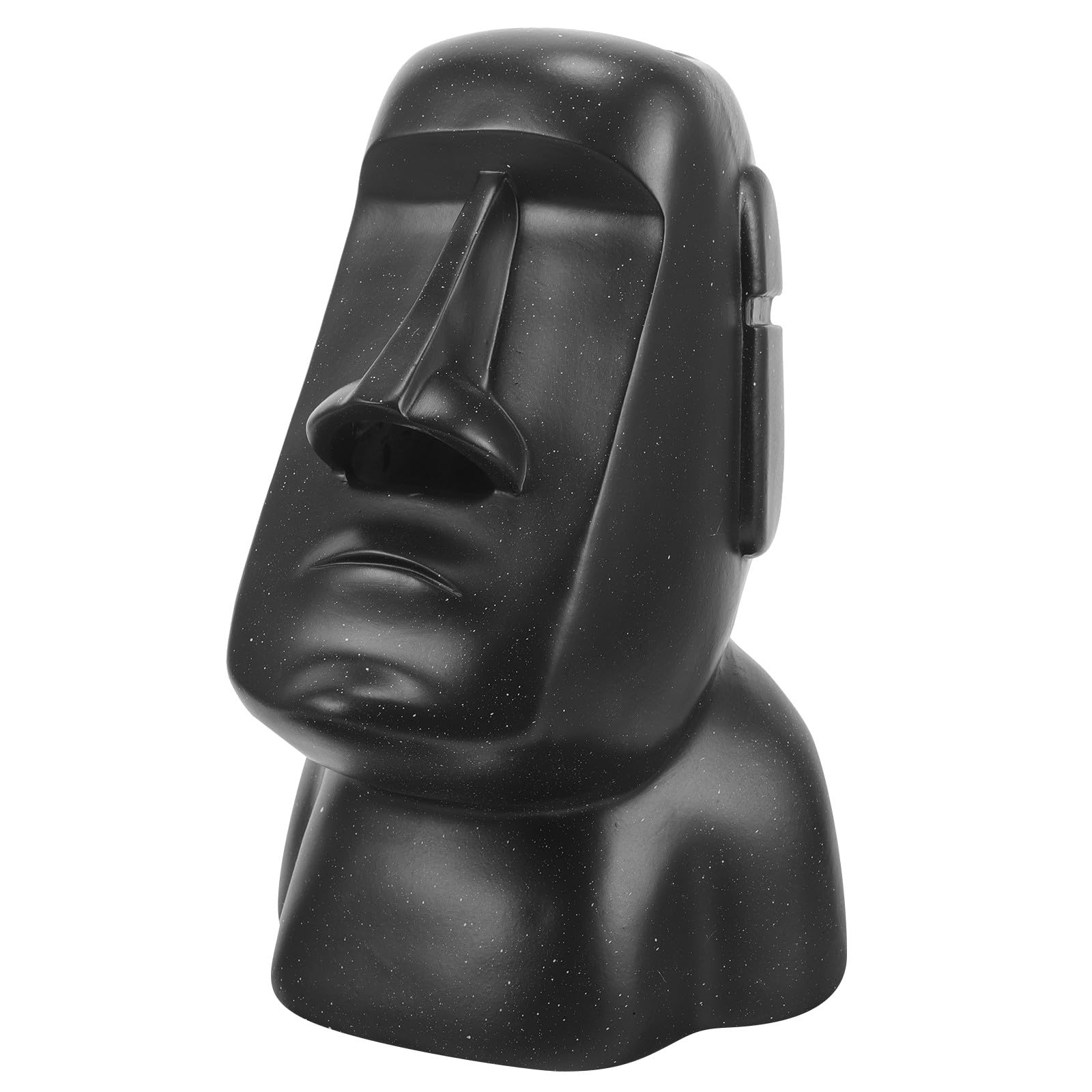Statue classique Moai boîte à mouchoirs design en résine noire FRCOLOR