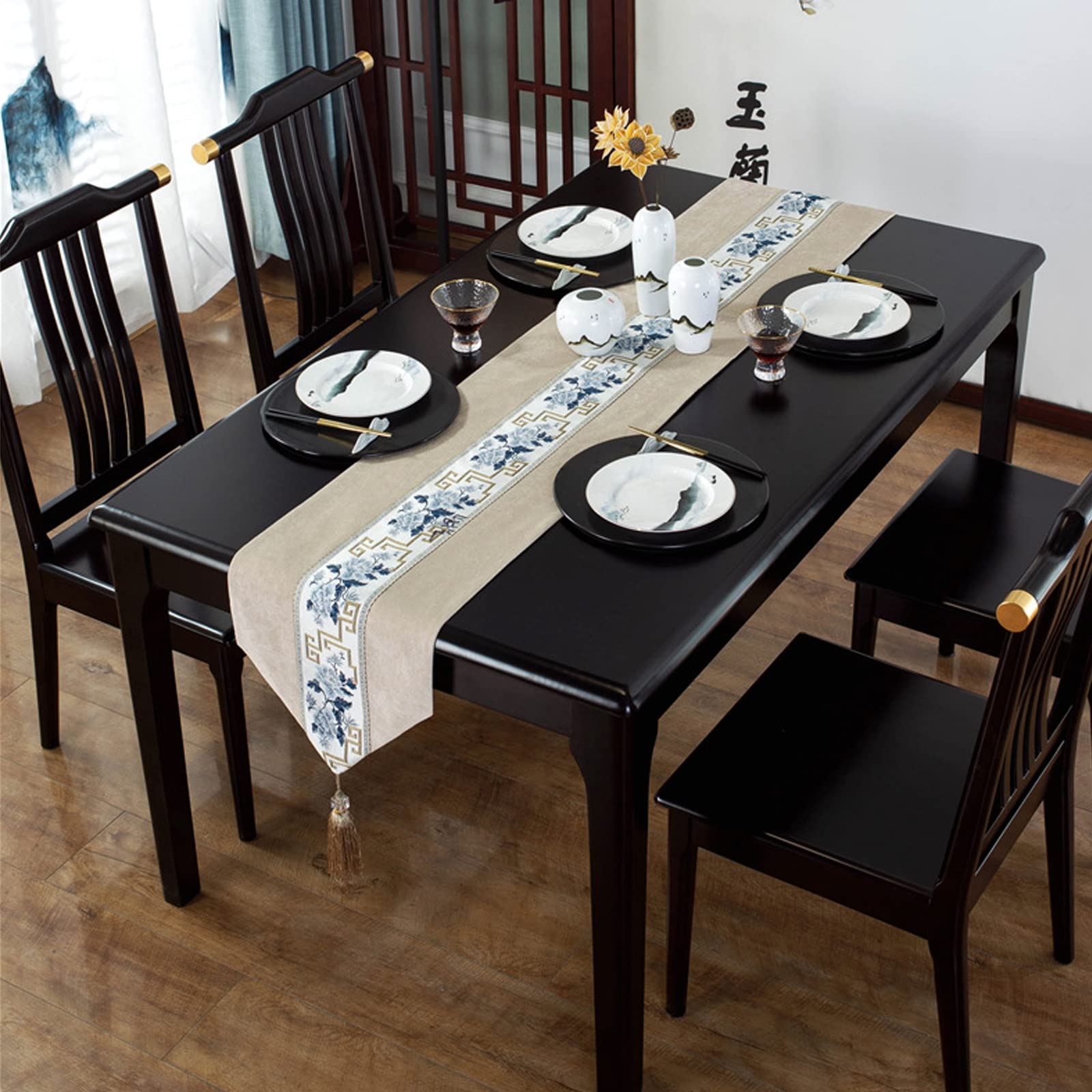 Runner da tavola lungo 178 cm, biancheria da tavola rustica per sala da pranzo, matrimoni, feste e tavolini da caffè, decorazione versatile per la casa