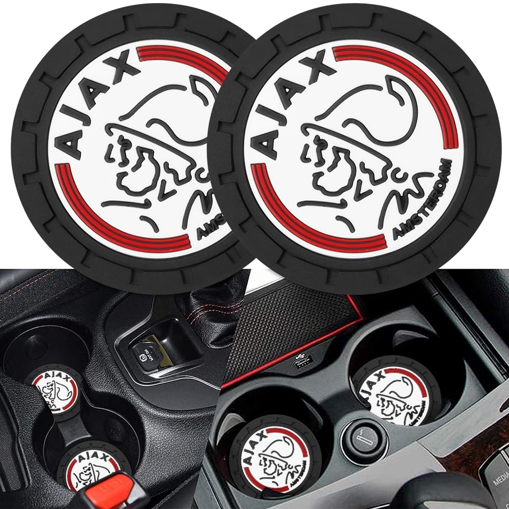 Cup Holder Insert Coaster for AFC AJAX UEFA UCL Fans,Anti Slip Car Cup Coaster Interior Accessories