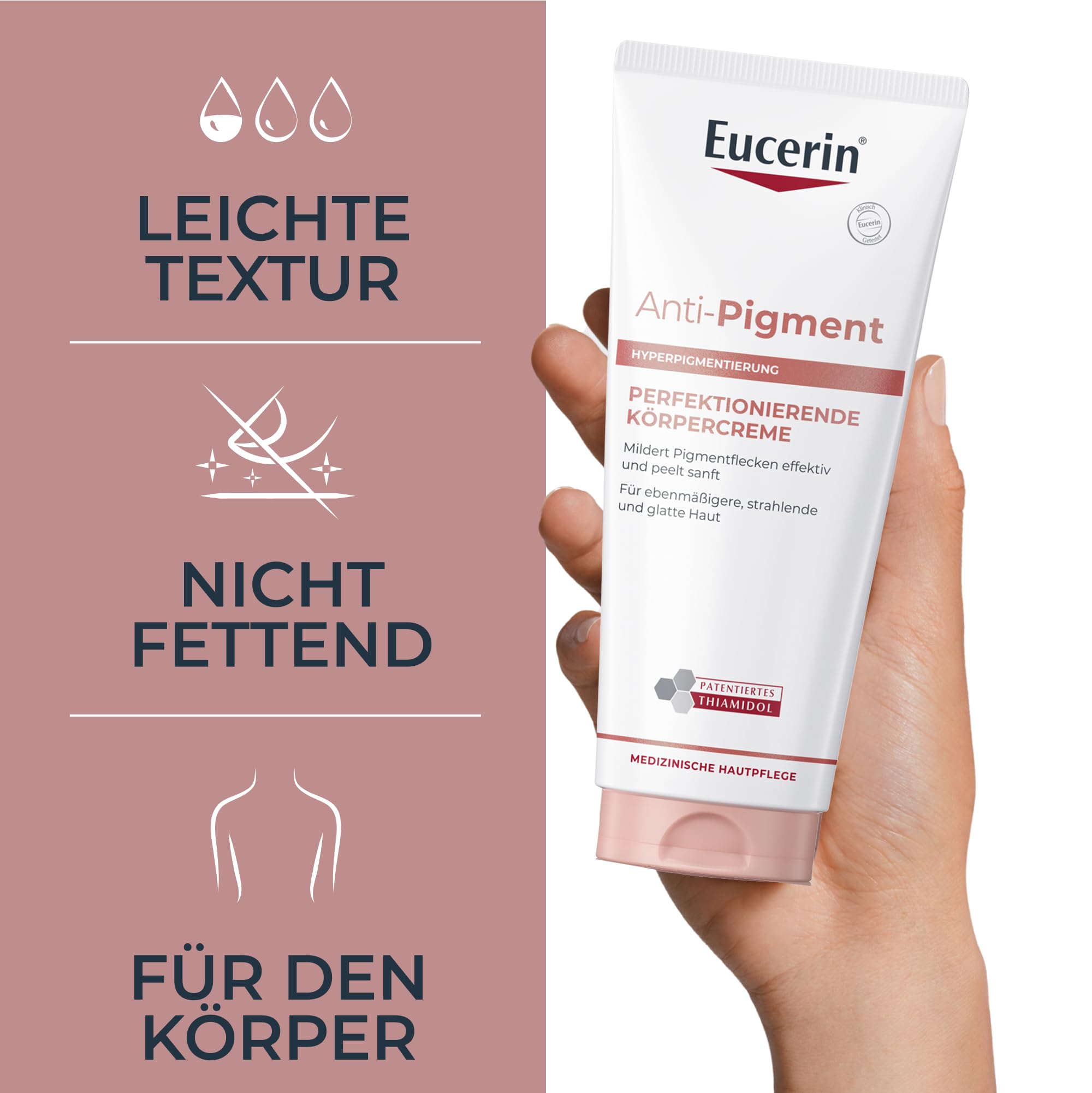 Eucerin Anti-Pigment Perfektionierende Körpercreme 200 ml, Bodylotion mit Thiamidol zur Reduktion von Pigmentflecken, Hautpflege peelt sanft, regeneriert und glättet