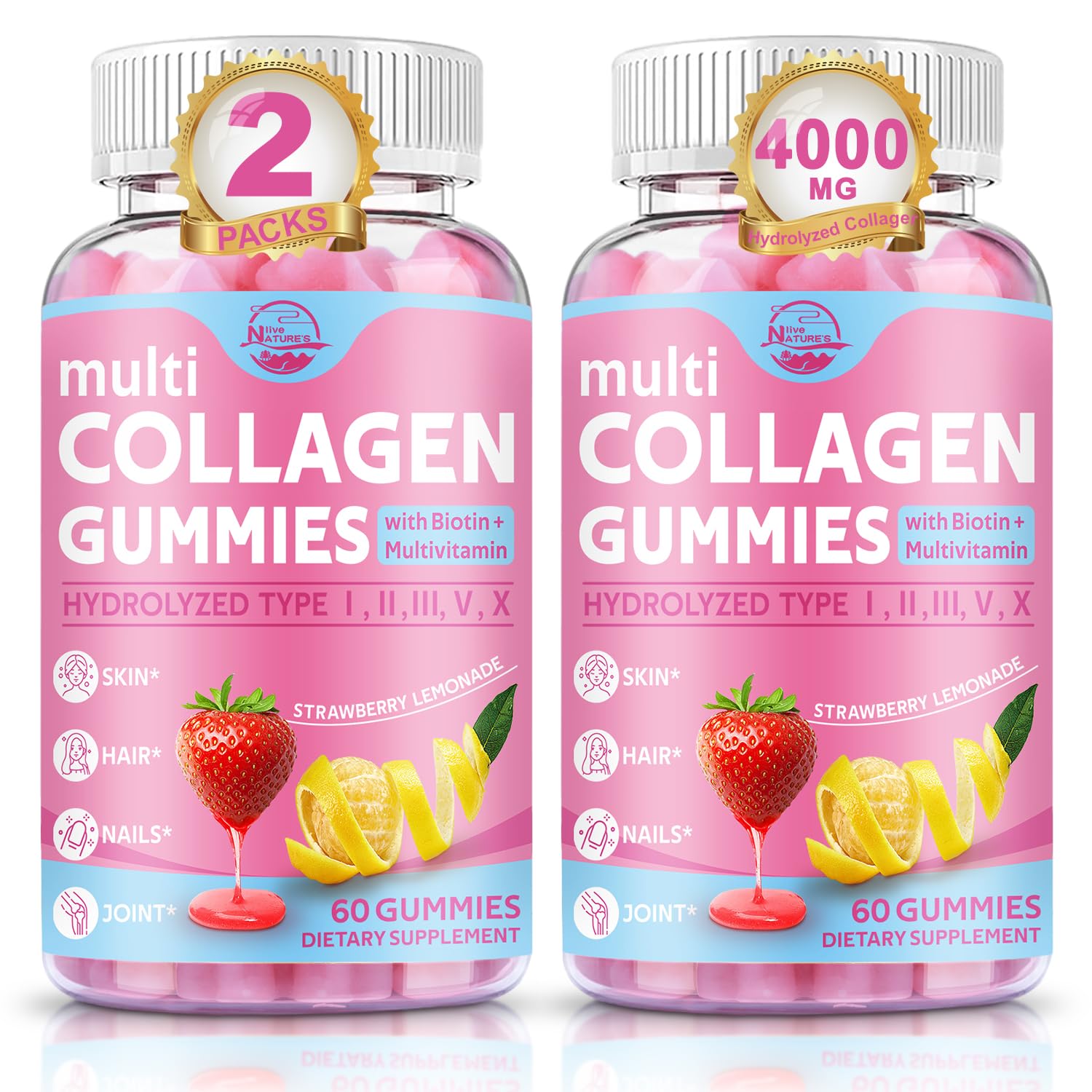 Nature's live Multi Collagen Peptides Gummies 2 Pack