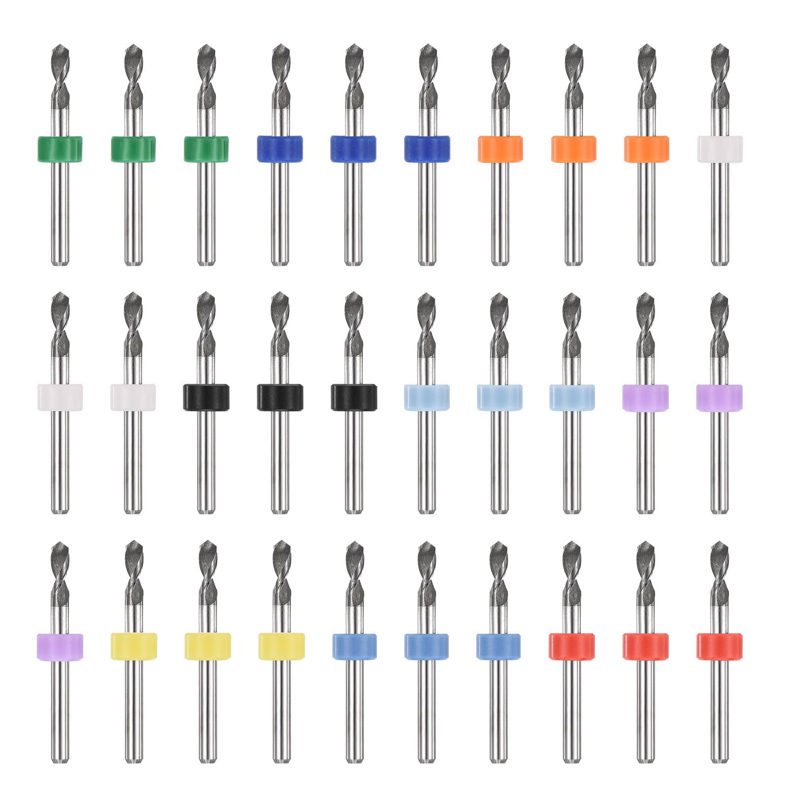 PATIKIL 30 Pack 3.15mm Micro Drill Bits 1/8" Shank Carbide Tungsten Steel 135° Mini Small Bits Print Circuit Board Drilling Tool for CNC Engraving Precision Machinery