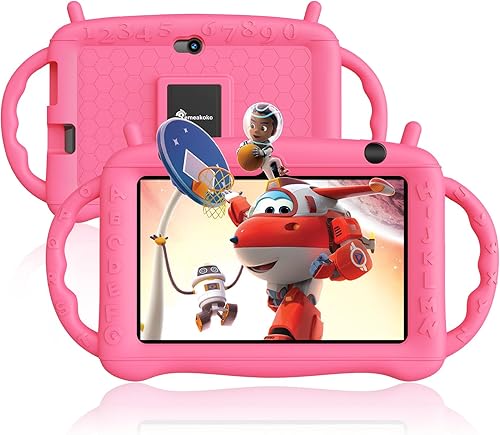 Semeakoko Tablet de 7 pulgadas para niños de 2 a 10 años, tableta de aprendizaje educativo Android 12 con funda a prueba de golpes, 2 GB de RAM+32