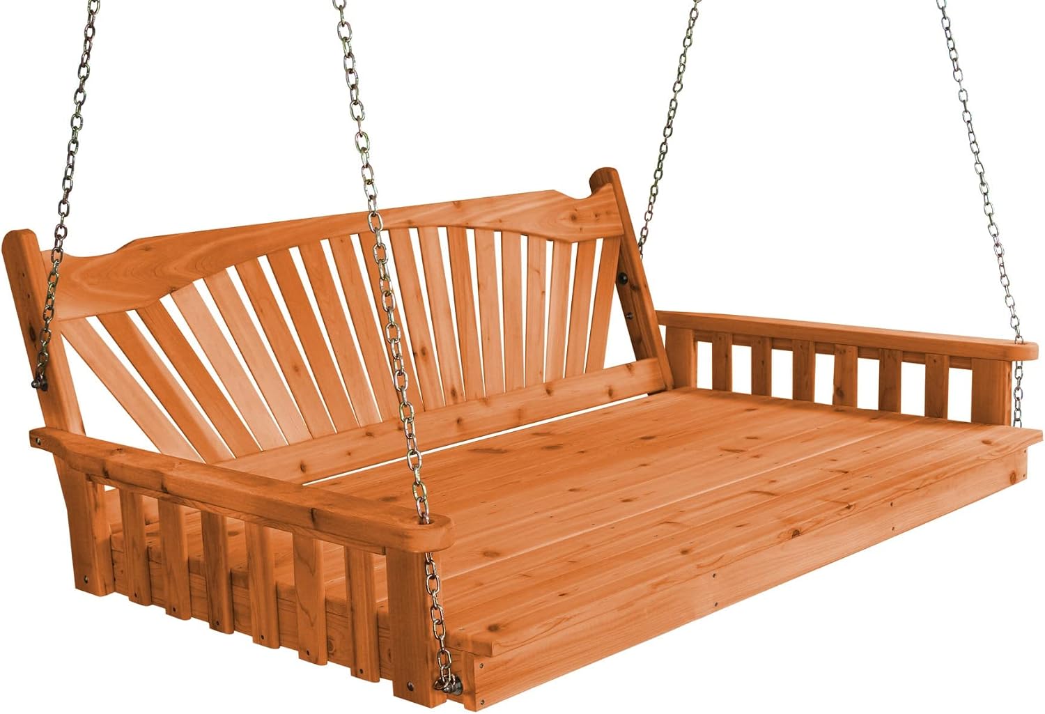 Furniture Barn USA-Fanback Swingbed, Cedar 4ft- Cedar Stain
